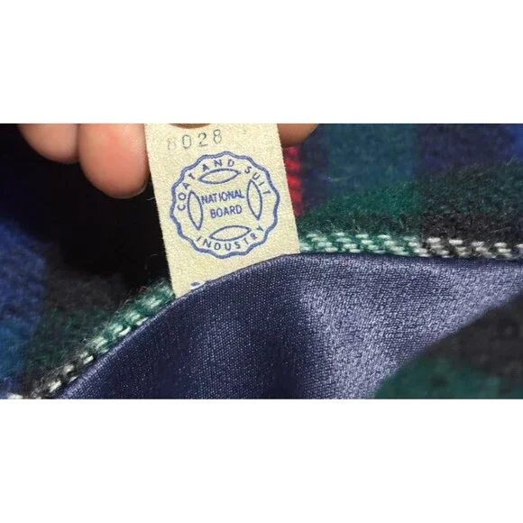 Vintage Union Made Navy Coat 1960s 70s Mod Blue Double Breasted Overcoat Twee - Picture 6 of 8